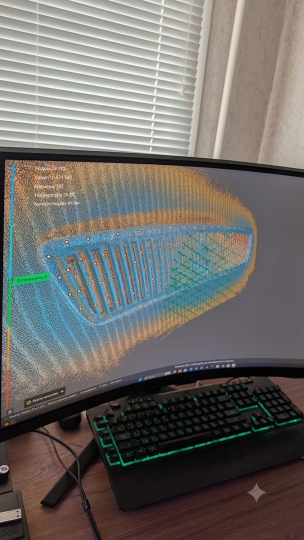 3D-сканирование решётки радиатора Volvo V70 на сканере Creality Raptor Pro